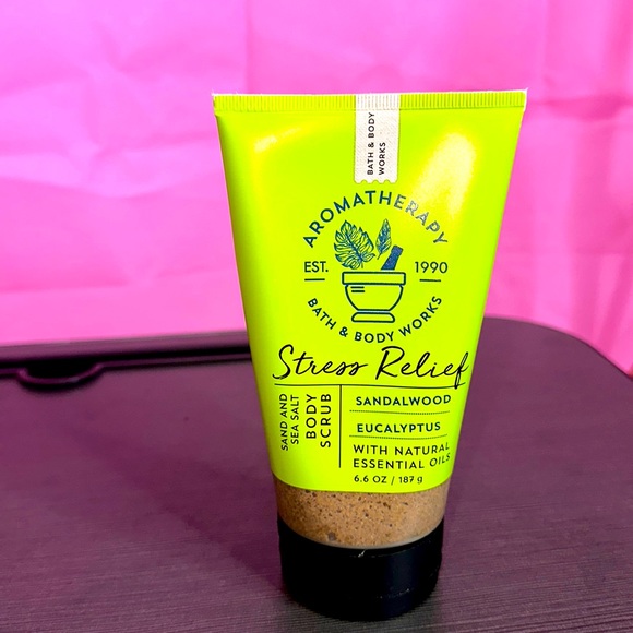 Aromatherapy stress relief sandalwood eucalyptus body scrub